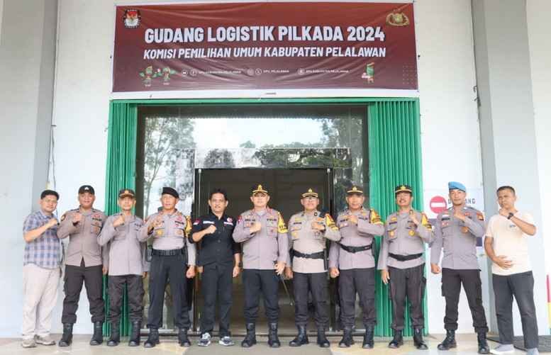 GUDANG LOGISTIK PILKADA 2024, TINJAU KAPOLRES PELALAWAN. PASTI AMAN